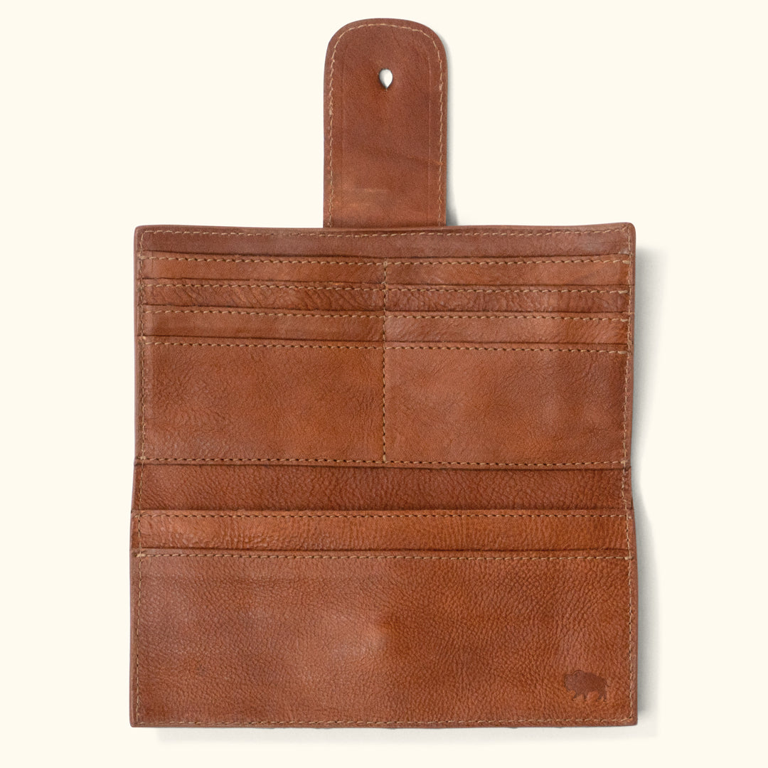 Madison Checkbook Wallet | Saddle Tan