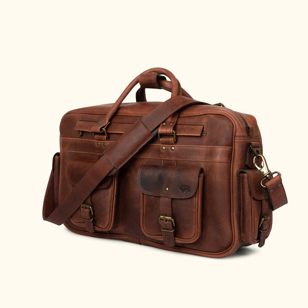 Mens Large Flight Bag - Leather Pilot Bag | Buffalo Jackson