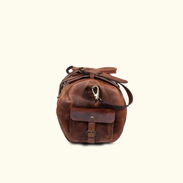 Roosevelt Buffalo Leather Travel Duffle Bag | Amber Brown