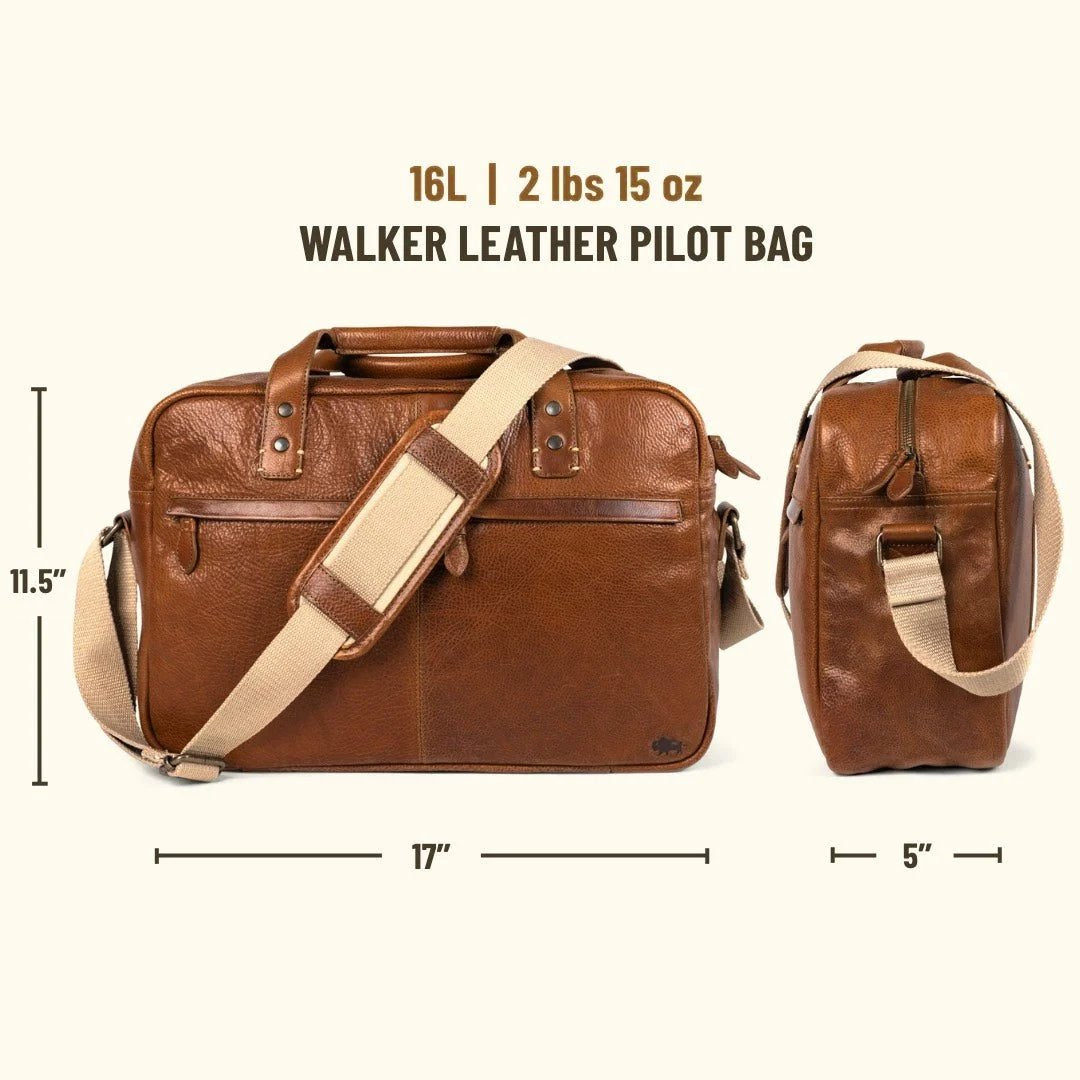 Walker leather pilot bag for men buffalo Jackson Sizing