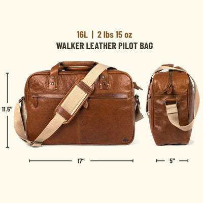 Walker leather pilot bag for men buffalo Jackson Sizing