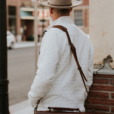 Mens vintage 2021 Quilted Pullover | Ecru Heather