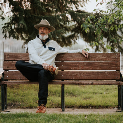 Mens Best 2021 Quilted Pullover | Ecru Heather