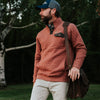 mens tough Quilted Pullover | Rust