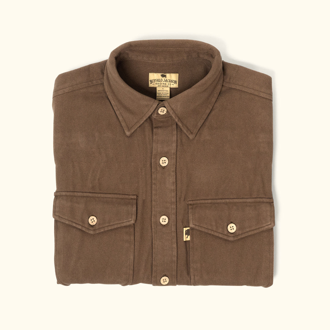 Gunner Cotton Twill Shirt Jac | Fox Den Brown