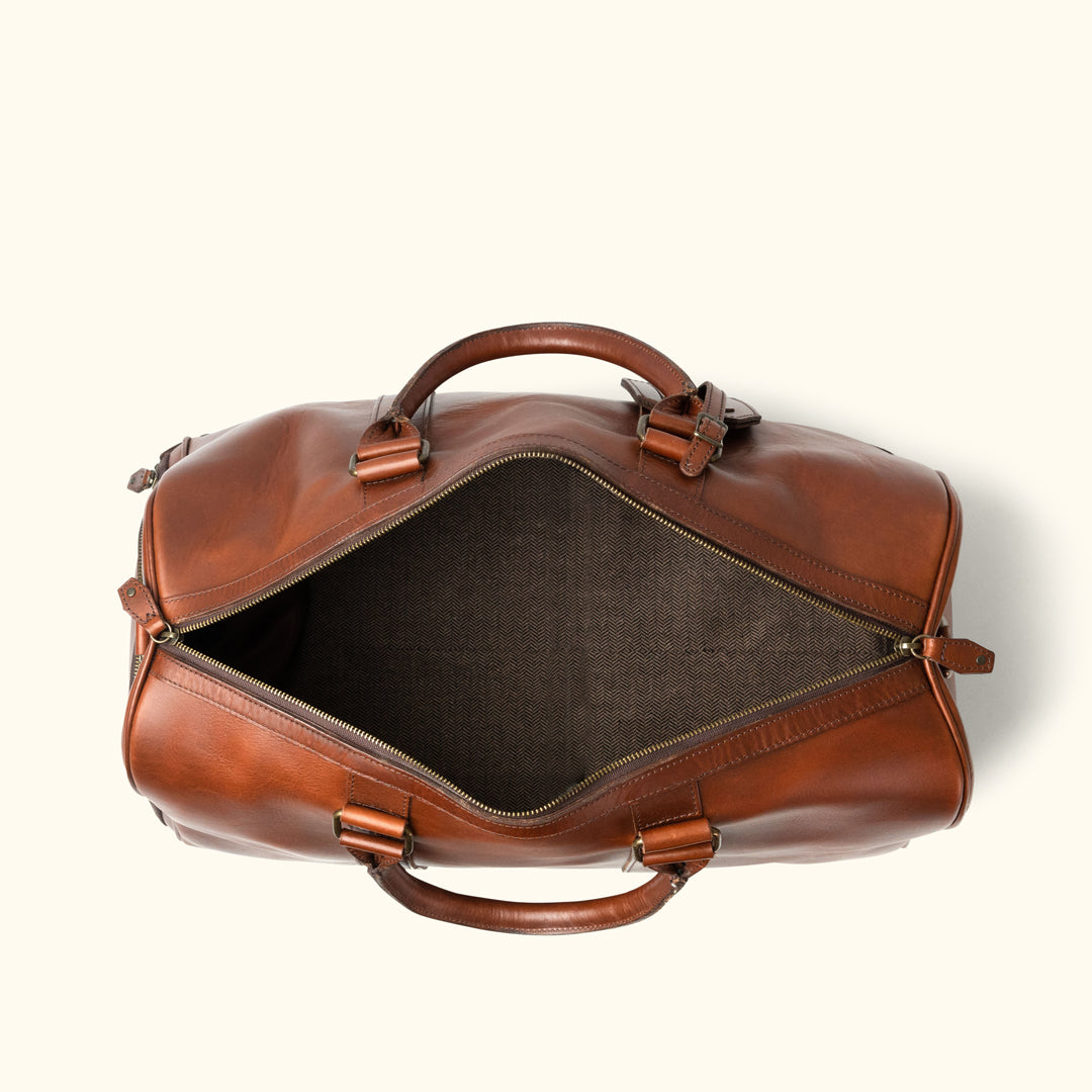 Modern Leather Duffle | Elderwood interior