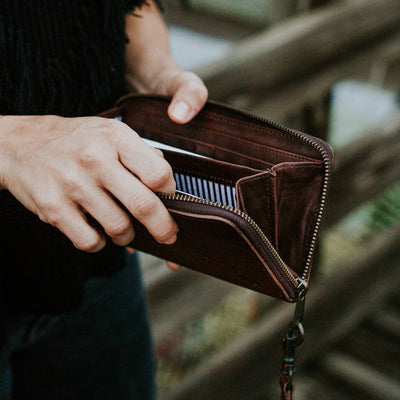 Madison Wristlet Wallet | Dark Hazelnut