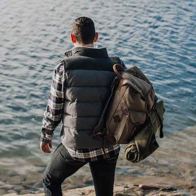Jackson Vest w/ Sherpa Collar - Gray and Charcoal