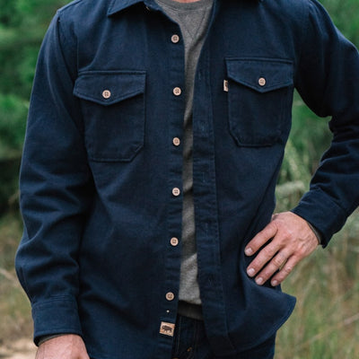 Gunner Cotton Twill Shirt Jac - Lost Cove Navy