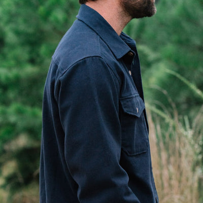 Gunner Cotton Twill Shirt Jac - Lost Cove Navy