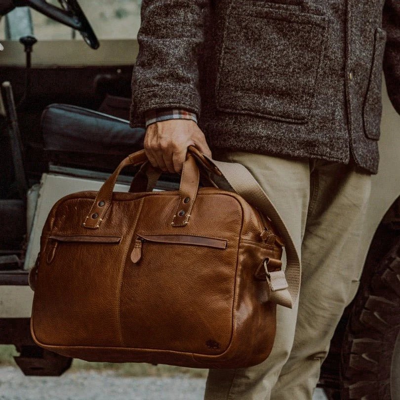 leather pilot bags for men buffalo jackson walker rustic tan hover