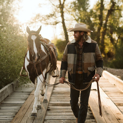 Walking Horses in Yellowstone in Wool Jacket