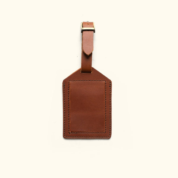 Brown Leather Luggage Tag - Luggage Label | Buffalo Jackson