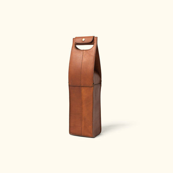 Denver Leather Wine Tote - Single