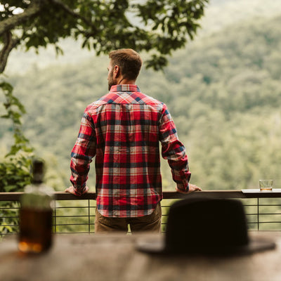 classic fall Fairbanks Flannel Shirt Red Plaid