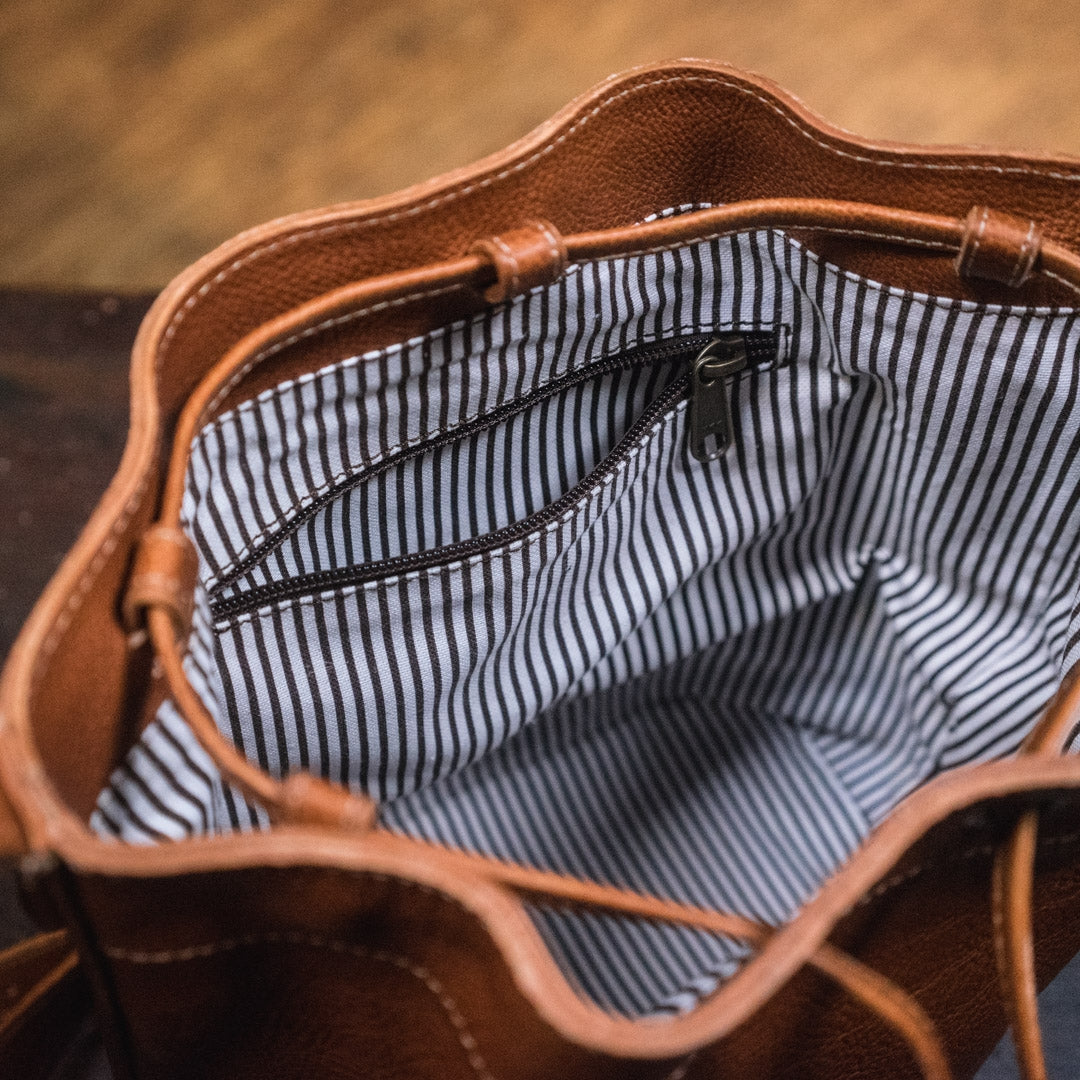 Madison Leather Bucket Bag | Saddle Tan