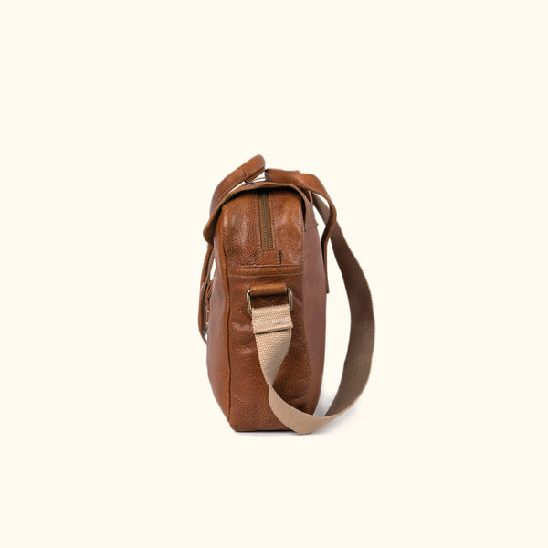 Walker Leather Shoulder Bag, Rustic Tan.