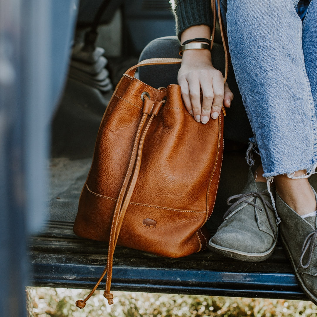 Madison Leather Bucket Bag | Saddle Tan