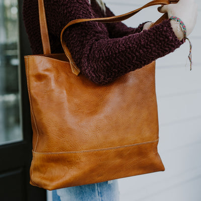 Madison Leather Tote | Saddle Tan