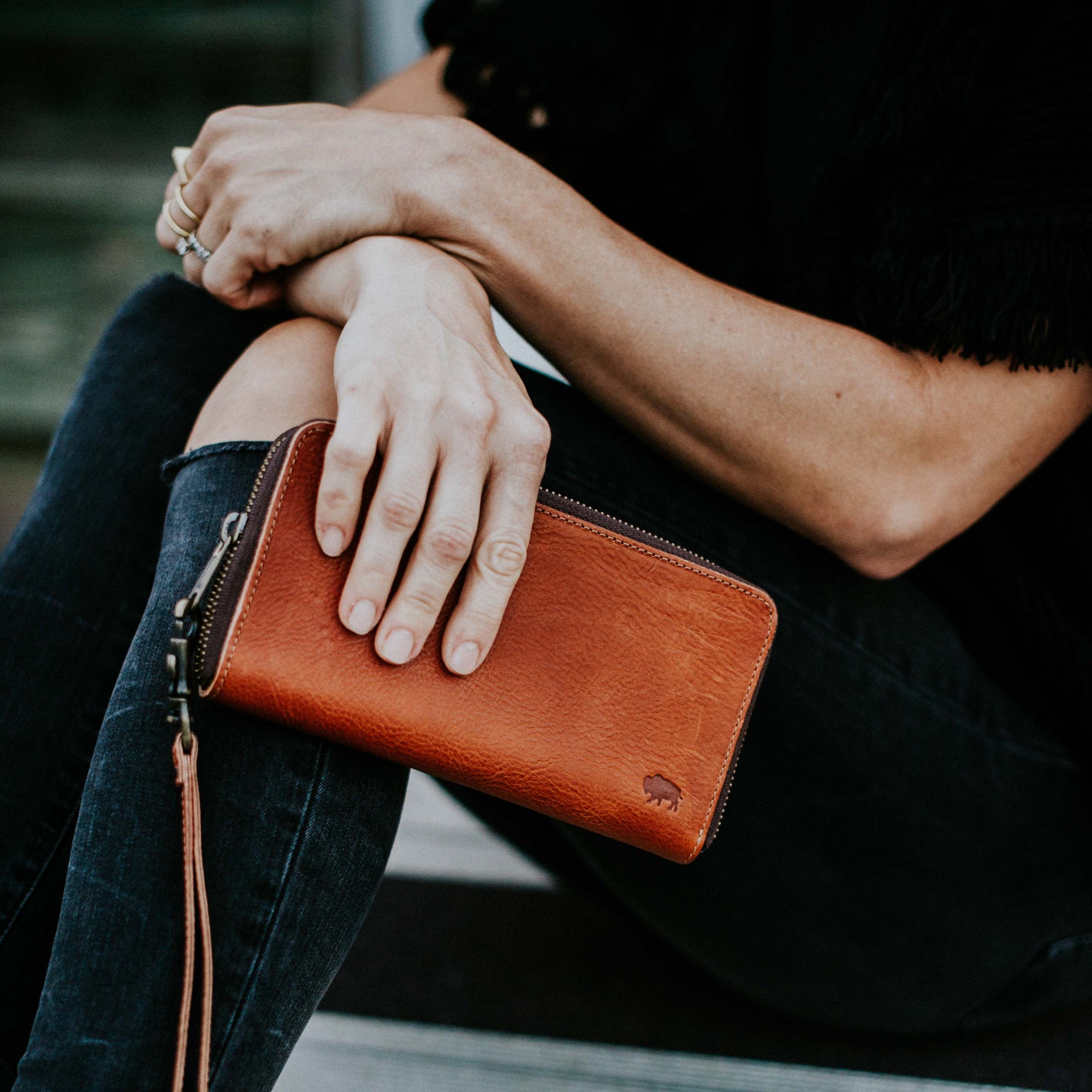Madison Wristlet Wallet | Saddle Tan hover
