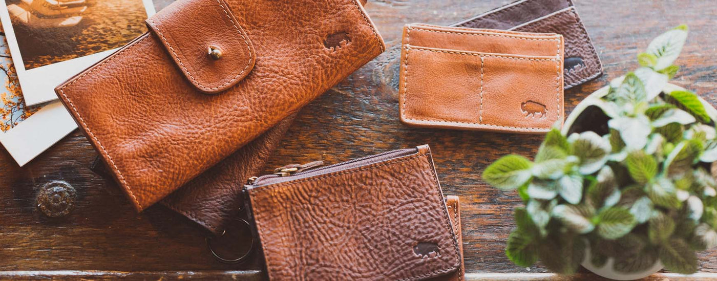 Full-grain leather wallets and goods