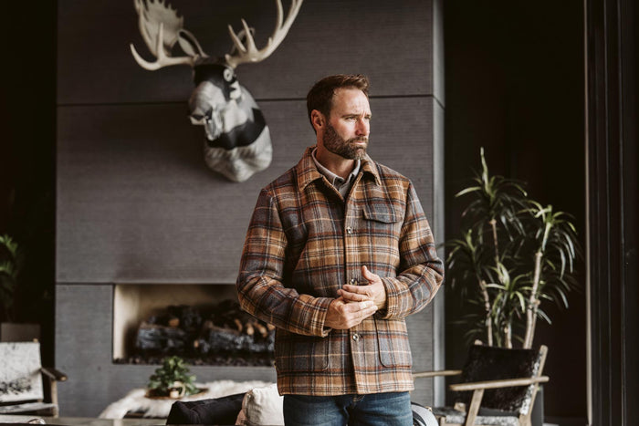 Buffalo Jackson wool jacket in brown plaid