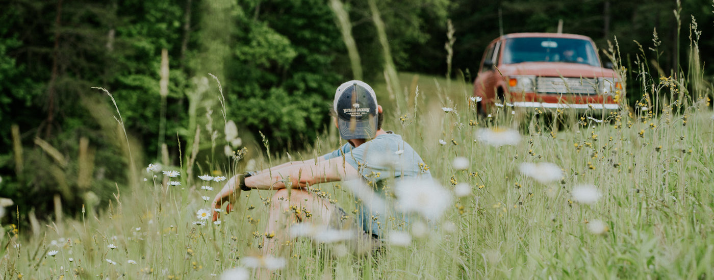 Sitting in the summer flowers