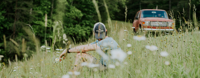 Sitting in the summer flowers
