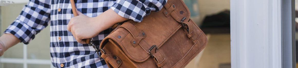 Denver Leather Belted Briefcase