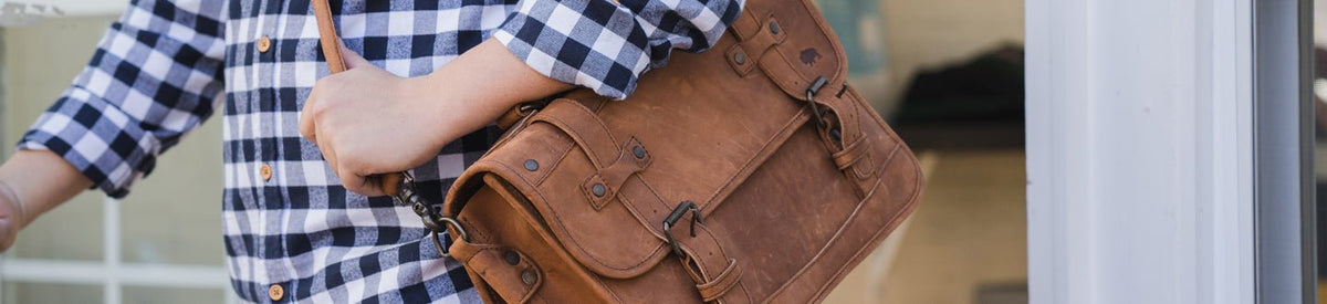 Denver Leather Belted Briefcase