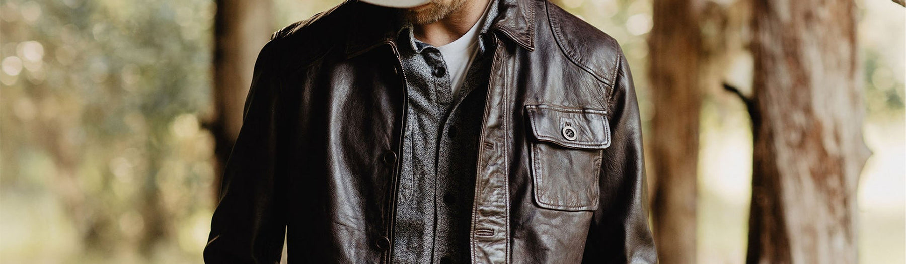 Drew Hudson Men's 100 % Real Dark Brown Leather Antique Jacket