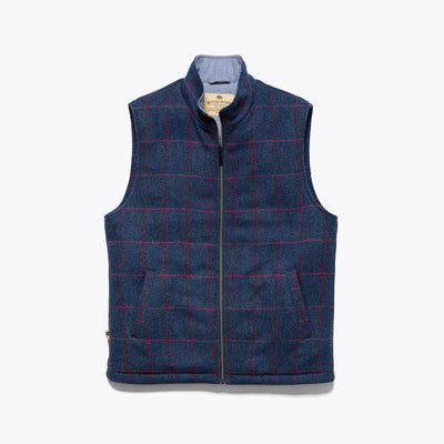 Ashton Wool Herringbone Vest | Clan Blue