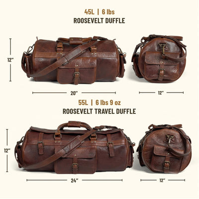 Limited Edition Roosevelt Buffalo Leather Travel Duffle Bag | Buffalo Grain