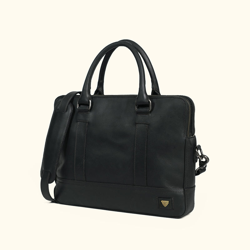 Limited Edition Jefferson Leather Attaché Briefcase | Black