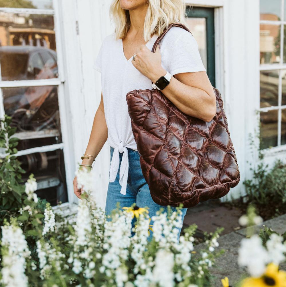 Vintage brown leather bag newest xl