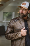 Cafe Racer Jacket - Brown Moto