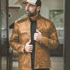 Cafe Racer Leather Jacket | Distressed Tan