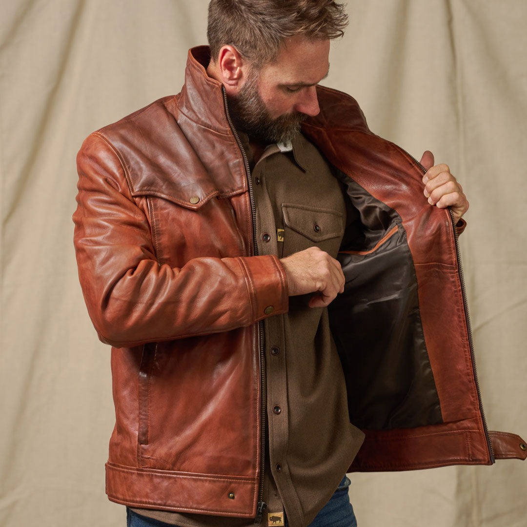 Leather Shearling Jacket for Men: Bold. Rugged. | Buffalo