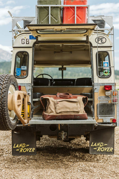 Dakota Waxed Canvas Oversized Weekend Bag | Field Khaki w/ Chestnut Brown Leather