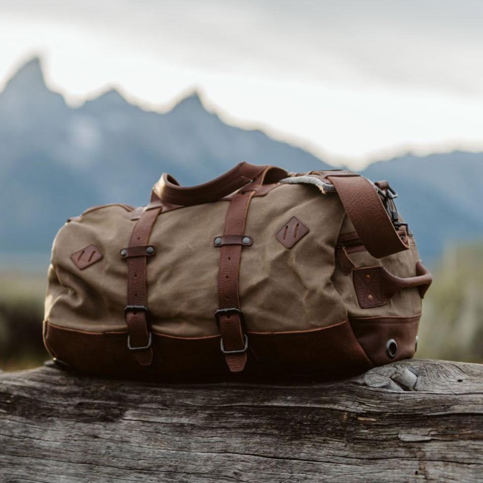 Waxed Canvas Foldover hotsell Satchel Backpack Travel Bag Leather Accent Vintage Style