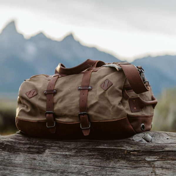 backpack canvas and leather Dakota Waxed Canvas Duffle Bag/Backpack