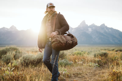 Dakota Waxed Canvas Duffle Bag/Backpack | Field Khaki w/ Chestnut Brown Leather