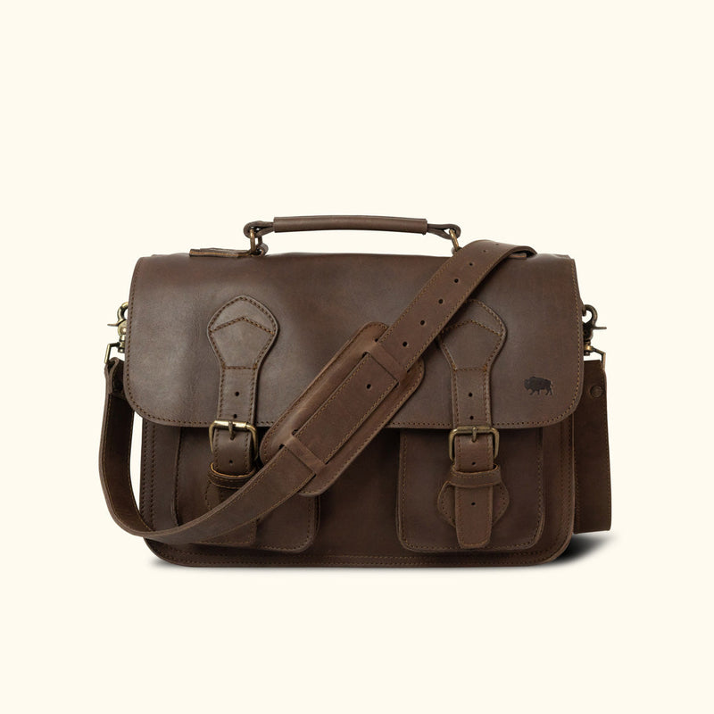 Denver Leather Briefcase | Dark Briar