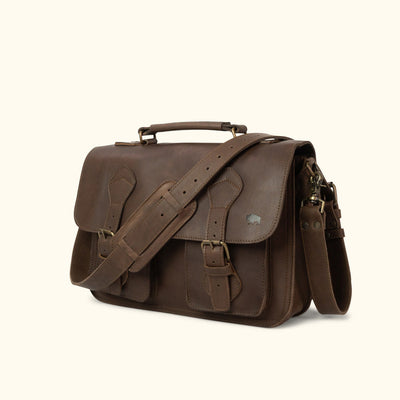 Denver Leather Briefcase | Dark Briar