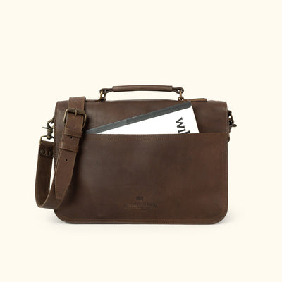 Denver Leather Briefcase | Dark Briar