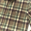 Single Open Pocket with Button - Flannel Brown Plaid Shirt