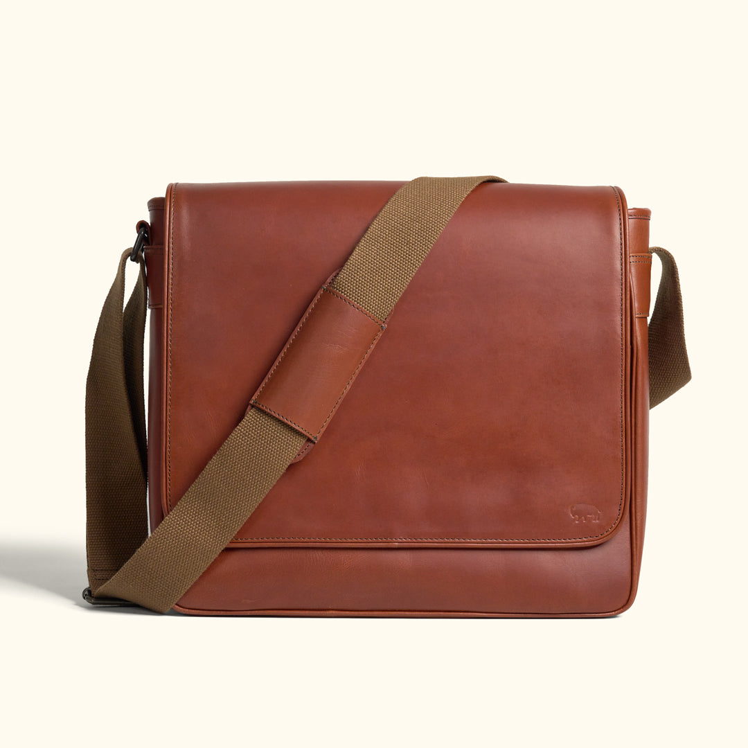 Men's Leather Satchel Messenger Bag | Buffalo Jackson