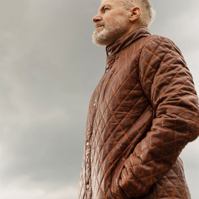 Highlands Quilted Leather Jacket | Whiskey Brown
