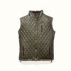 Highlands Quilted Leather Vest | Olive Green