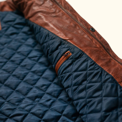 Highlands Quilted Leather Vest | Whiskey Brown